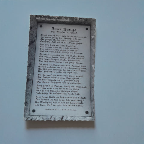 AK Mariazell. Bürgeralpe. Kreuzinschrift.