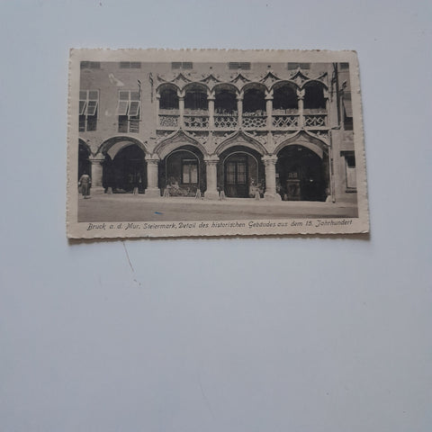 AK Bruck an der Mur. Detail des historischen Gebäudes aus dem 15. Jh. (1925)