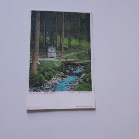 AK Bruck an der Mur. Partie an der Kalten Quelle.