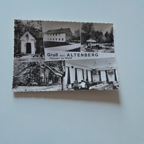 AK Gruß aus Altenberg Häuserl im Wald. Gasthof Pfeiffer.