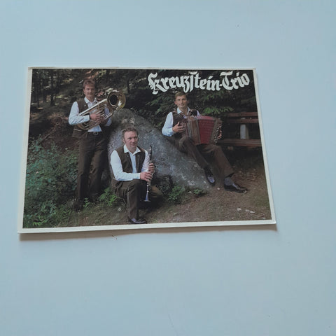 Autogrammkarte Kreuzstein-Trio. (Franz Bruckner, Josef Grabner, Gottfried Taucher) Ring 269, Hartberg.