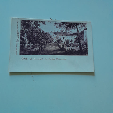 AK Graz: Der Franzensplatz 1820 (ehemaliger Vicedomgarten)