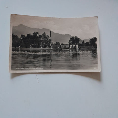 AK Strandbad Hirschau mit Hochgern.