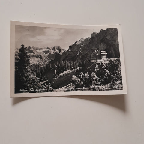 AK Gablonzerhaus Dachsteinblick mit Dachsteingebirge und Gosaukamm.