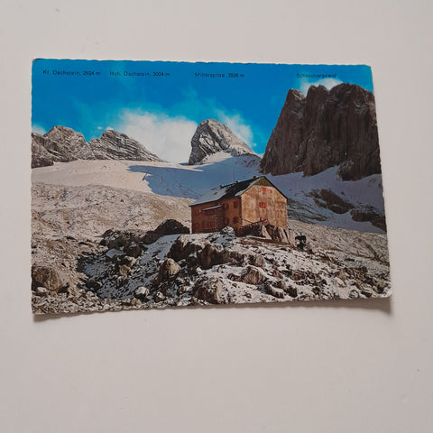 AK Adamek-Hütte mit Gosaugletscher.