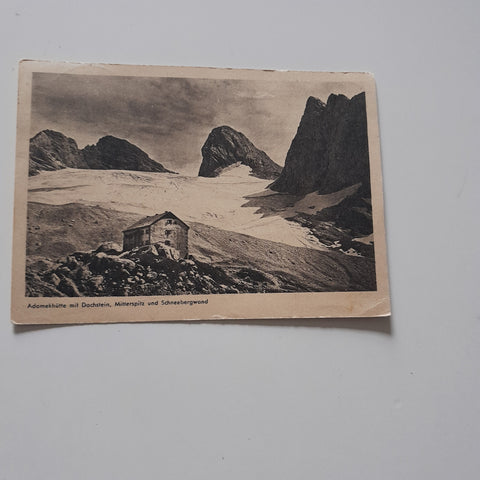 AK Adamekhütte mit Dachstein, Mitterspitz und Schneebergwand.