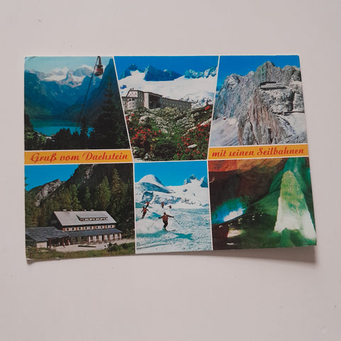 AK Gruß vom Dachstein mit seinen Seilbahnen.