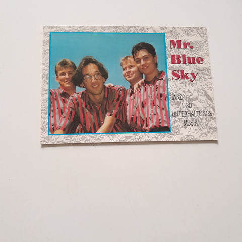 Autogrammkarte. Mr. Blue Sky. Gerhard Haslinger, Franz Gira, Gerlad Haas, Werner Schröttenhamer.