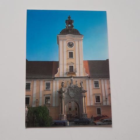 AK Benediktinerstift Lambach. Hauptportal von Jakob Auer.