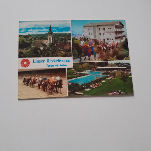AK Ampflwang im Hausruckwald. Linzer Kinderfreunde. Stefan Demuth Haus. Ferien mit Reiten.