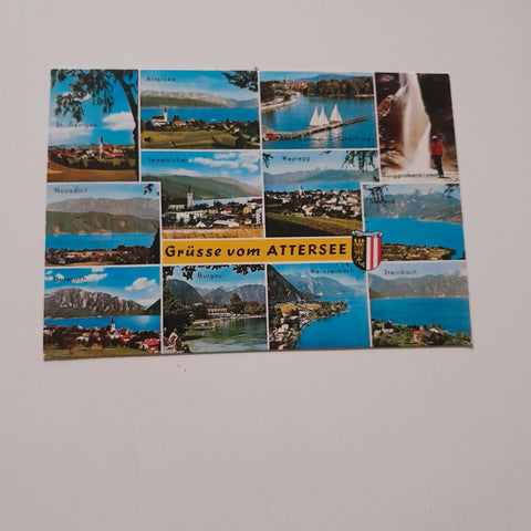 AK Grüsse vom Attersee.
