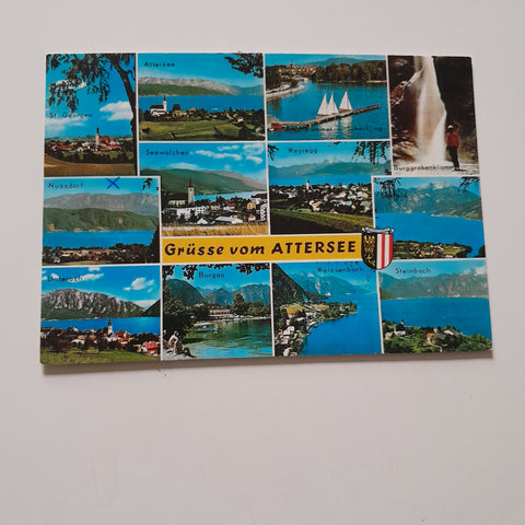 AK Grüsse vom Attersee.