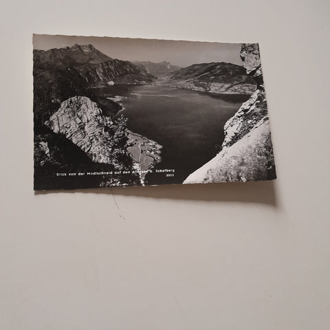 AK Blick von der Madlschneid auf den Attersee u. Schafberg.