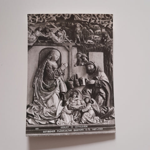 AK Gampern. Gotischer Flügelaltar Geburt in Bethlehem.
