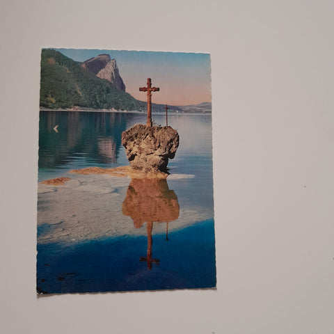 AK Kreuzstein am Mondsee mit Drachenwand.