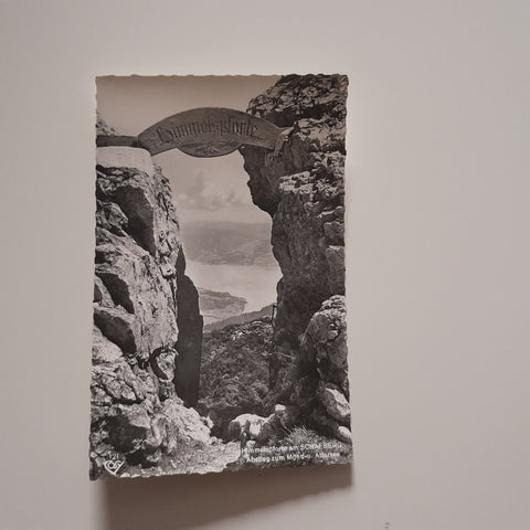 AK Himmelspforte am Schafberg Abstieg zum Mond- und Attersee.
