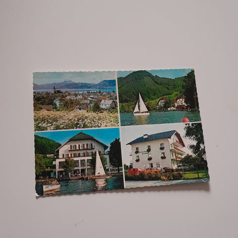 AK Weyregg 117 am Attersee. Pension Staudinger.