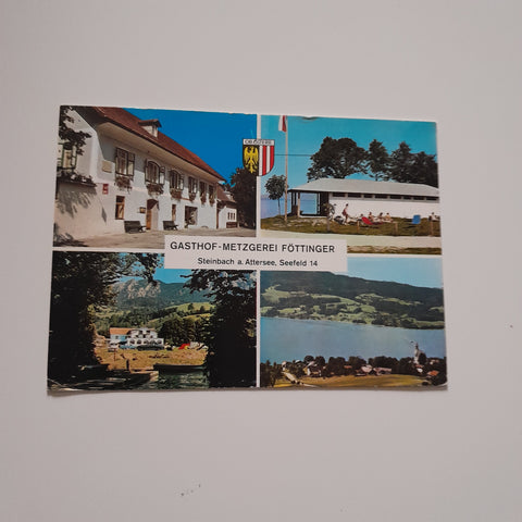 AK Steinbach am Attersee. Gasthof - Metzgerei Föttinger. Seefeld 14.