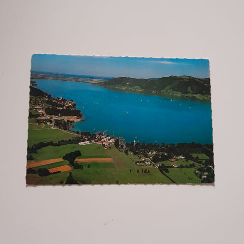 AK Fliegeraufnahme Unterach am Attersee.