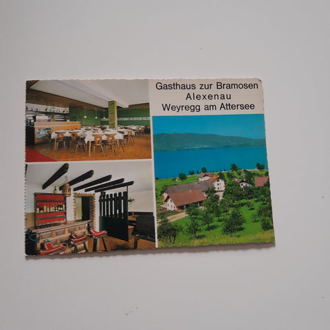 AK Weyregg am Attersee. Gasthaus zur Bramosen. Alexenau. J. u. R. Ecker.