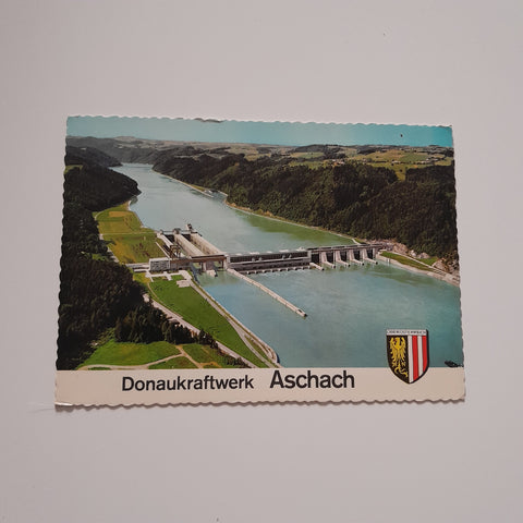 AK Aschach an der Donau. Donaukraftwerk.