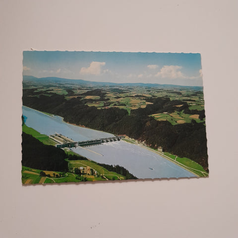 AK Fliegeraufnahme Kraftwerk Aschach an der Donau.