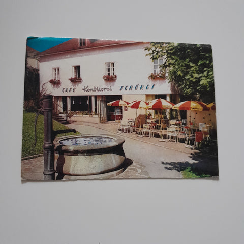 AK Grein an der Donau. Konditorei Cafe Schörgl.