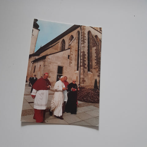 AK Enns - Lorch. Basilika St. Laurenz. Besuch des Papstes Johannes Paul II. am 25.6.1988.
