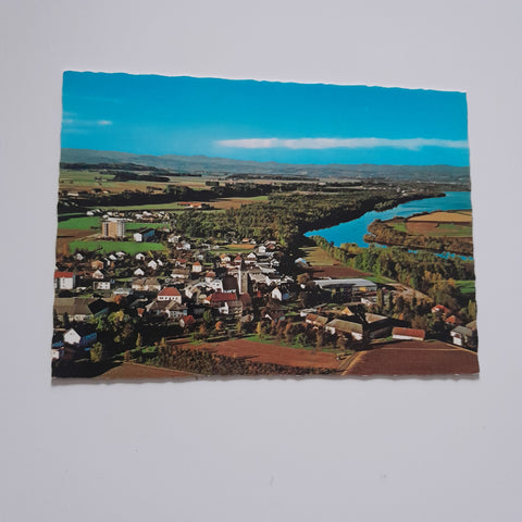 AK Kronstorf mit Enns-Stausee und Blick in's Mühlviertel.