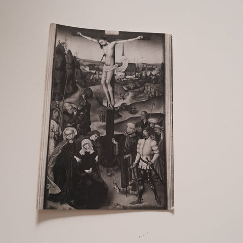 AK Stift St. Florian. Kreuzigung mit Ansicht der Stadt Wien.