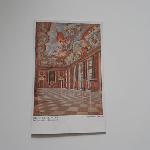 AK Stift St. Florian. Marmorsaal. (Ölgemälde K. Hayd)