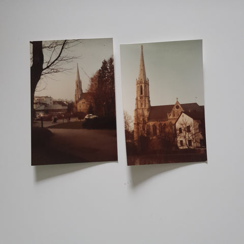 2 Fotos Bad Hall. Kirche. (1.12.1982)