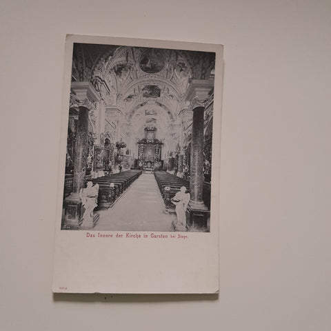 AK Garsten bei Steyr. Das Innere der Kirche. (1906)