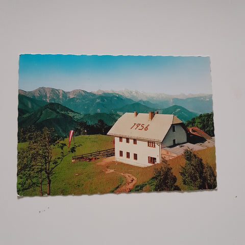 AK Schobersteinhaus. T.V.N. Steyr gegen Totes Gebirge. Naturfreunde.