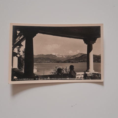 AK Klagenfurt. Wörthersee. Blick von der Schrottenburgterrasse auf Koschutta. (1941)