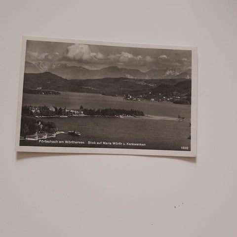 AK Pörtschach am Wörthersee. Blick auf Maria Wörth u. Karawanken. (1929)