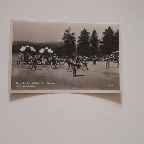 AK Pörtschach am Wörthersee. park Strandbad. (Strandgymnastik) (1934-35)
