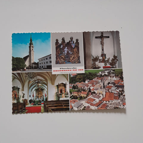 AK Obernberg am Inn. Abendmahl-Pfarrkirche. mit Skulptur Anna Selbdritt.