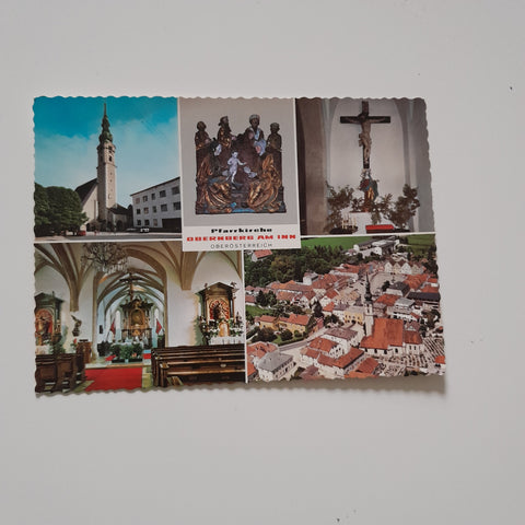 AK Obernberg am Inn. Abendmahl-Pfarrkirche. mit Skulptur Anna Selbdritt.