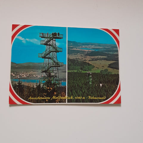 AK Aussichtswarte Moldaublick. Böhmerwald.