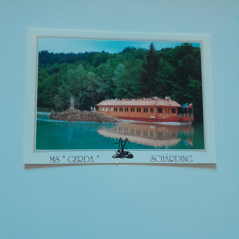 AK Schärding am Inn. Fahrgastschiff Gerda. Kapitän Manfred Schaurecker.