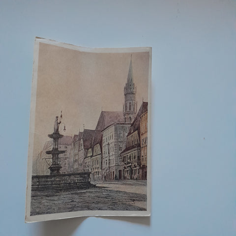 AK Steyr. Stadtplatz. Aquarell Prof. A. Scholler.