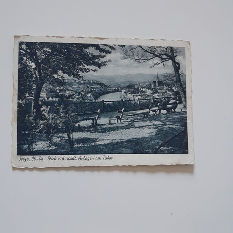 AK Steyr. Blick v.d. städt. Anlagen am Tabor. (1942)