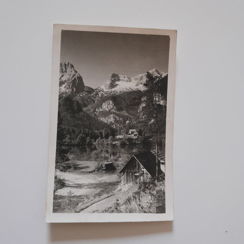 AK Hinterstoder. Schiederweiher mit Gr. Priel und Spitzmauer.