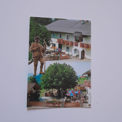 AK Oberschlierbach 64. Gasthof Pension Großer Jäger. Herbert Hieslmair.