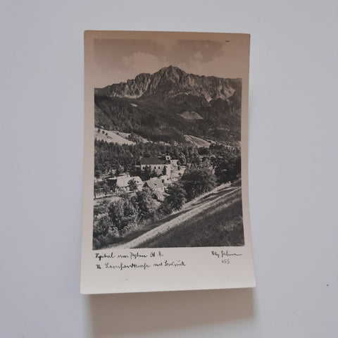 AK Spital am Pyhrn. Leonhardkirche mit Bosruck.