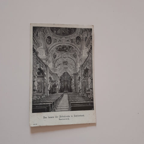 AK Das Innere der Stiftskirche in Schlierbach. (1918)