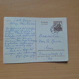 Postkarte. Absender Edith Bauer, Aflenz, Haus Rainer an Buckdruckerei Ch. Bauer, Graz.