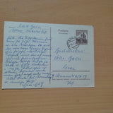 Postkarte. Absender Edith Bauer, Aflenz, Haus Rainer an Buckdruckerei Alex Bauer, Graz.
