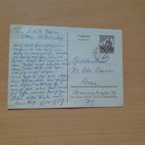 Postkarte. Absender Edith Bauer, Aflenz, Haus Rainer an Buckdruckerei Alex Bauer, Graz.